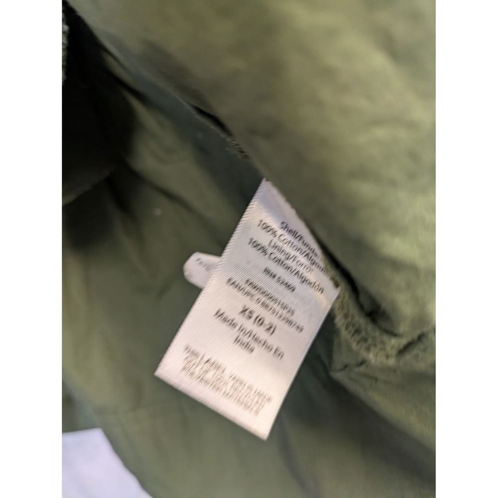 Free Assembly Womens XS Olive Green Short Puff Sleeve Tiered Button Front‎ Dress - Picture 8 of 10